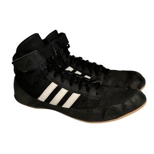Adidas HVC 2 Wrestling Shoes Mens Size 12 Black White Gum Sole Boxing MMA AQ3325